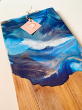 Load image into Gallery viewer, Resin Serving Board - Navy and Silver
