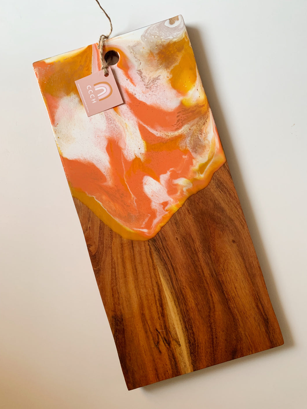 Resin Serving Board - Tangerine and Copper