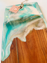 Load image into Gallery viewer, Resin Serving Board - Green,white and gold
