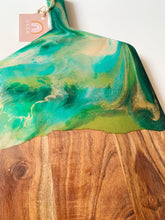 Load image into Gallery viewer, Resin Serving Board - Green and Gold
