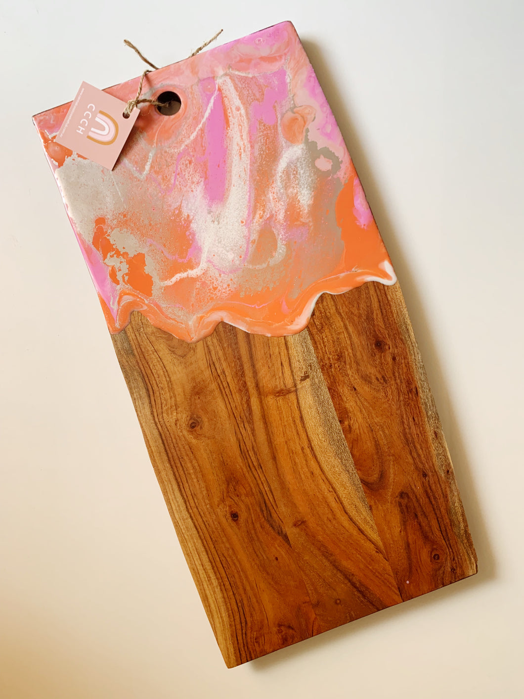Resin Serving Board - Hot Pink and Tangerine