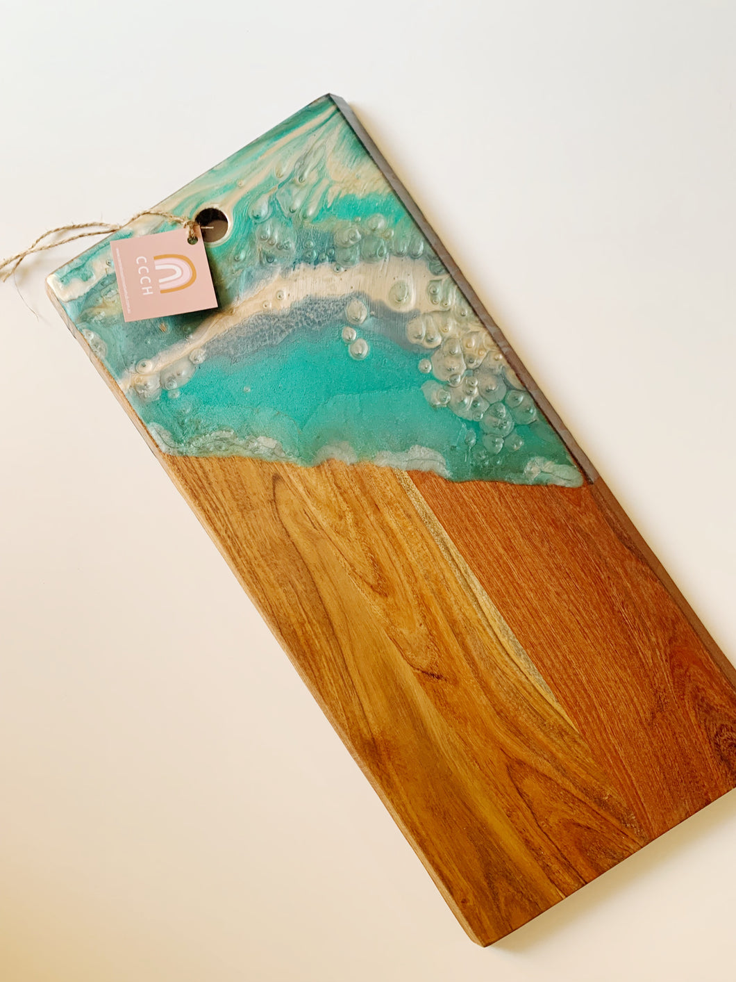 Resin Serving Board - Green lister and Champagne